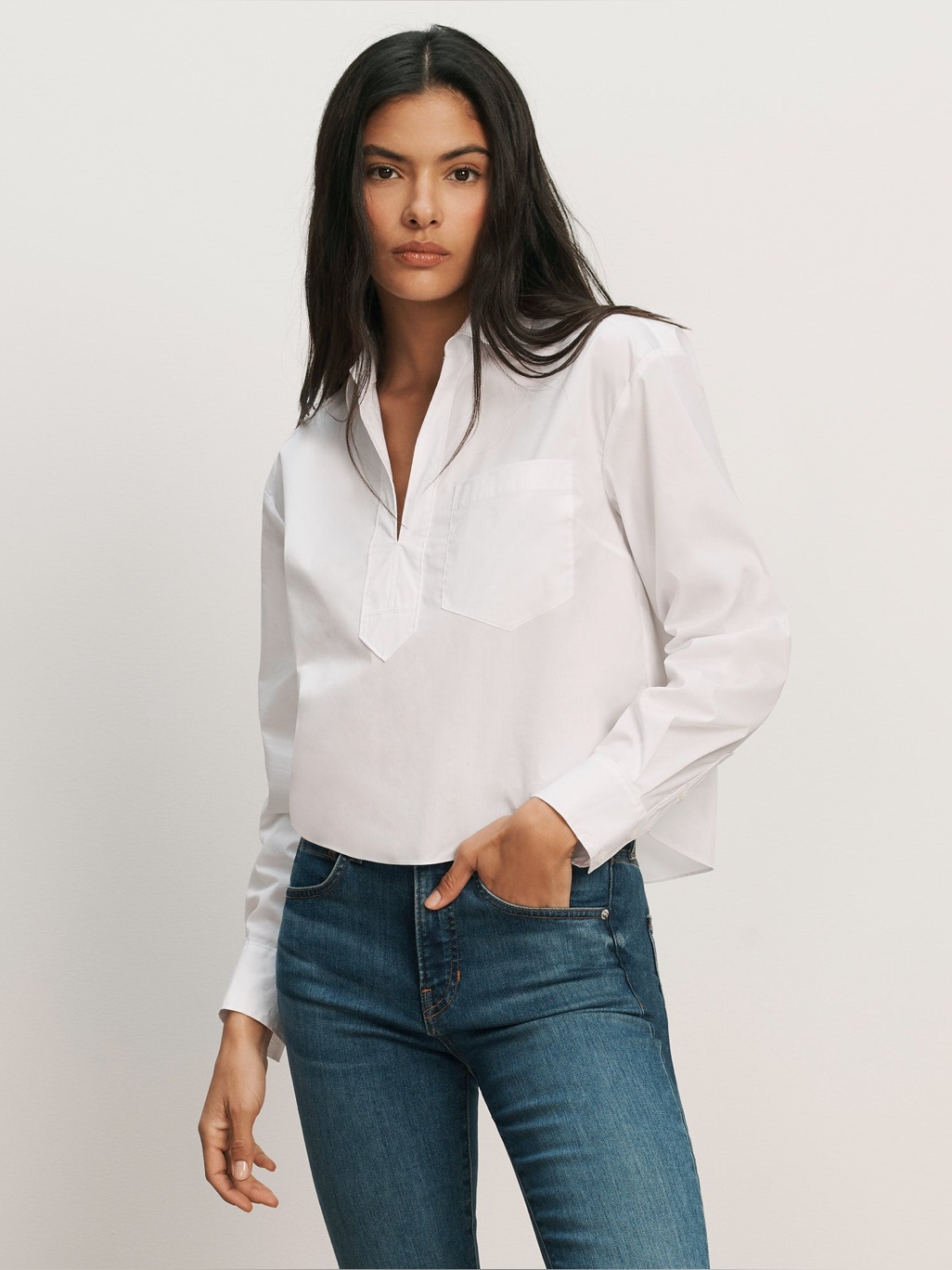 Veronica Beard Khai Poplin Top In White Women’s 4